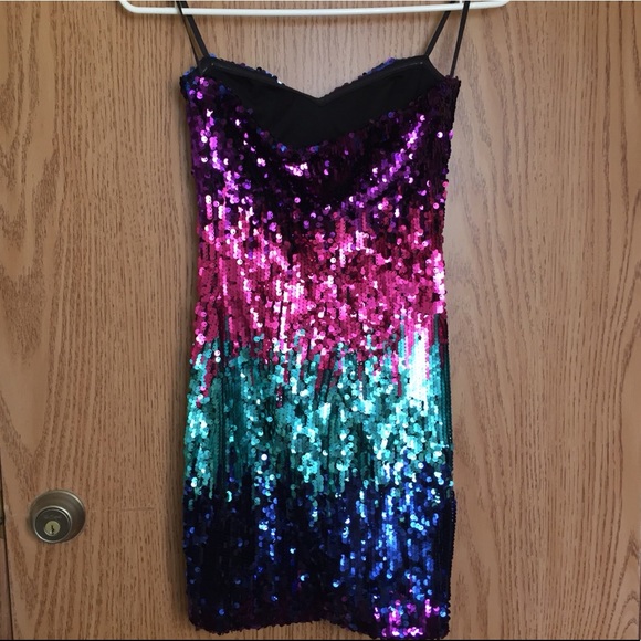 As U Wish Sequins Bling Party Dress XS Worn Once - Picture 7 of 8